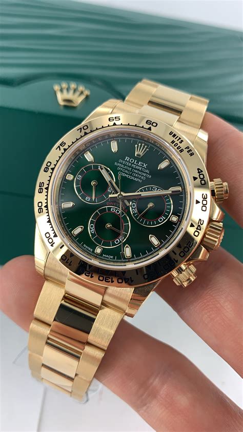 gold and green rolex daytona|gold rolex daytona for sale.